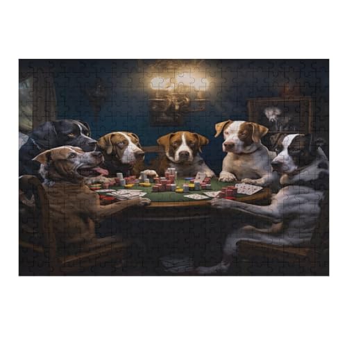 Cute Hund Holzpuzzle Erwachsene - 300 Teiliges Jigsaw Knobelspiel - Puzzle Für Erwachsene & Kinder - Outdoor & Reisespielzeug - Geduldspiel （40×28cm） von AAPZY