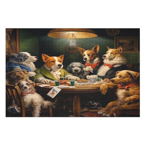 Cute Hund Puzzle 1000 Teile, Holzpuzzle Für Erwachsene, Impossible Puzzle, Geschicklichkeitsspiel Für Die Ganze Familie, Puzzle Farbenfrohes Legespiel Kinder Puzzles （75×50cm） von AAPZY