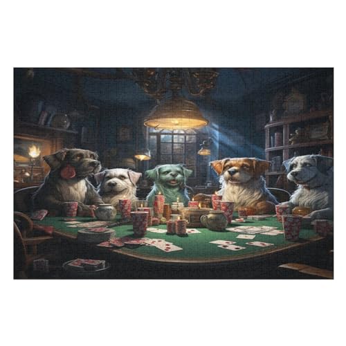 Cute Hund Puzzles 1000 Teile Erwachsener Kniffel Spaß Für Die Ganze Familie - 1000 Puzzleteilige Motive, Holzpuzzle Kinder Erwachsene, Impossible Puzzle Schwer （75×50cm） von AAPZY