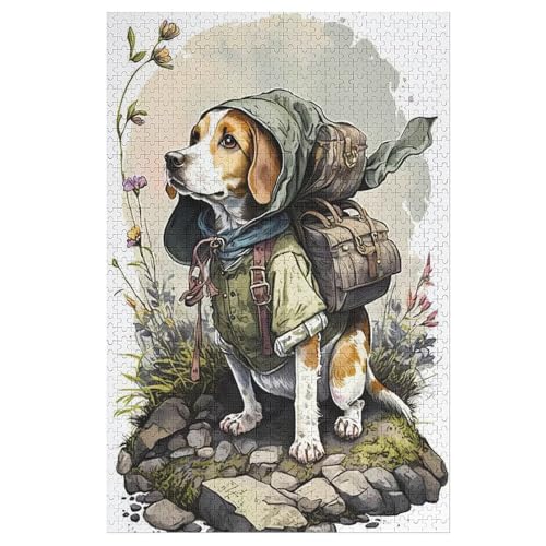 Cute Hund Puzzles 1000 Teile Erwachsener Kniffel Spaß Für Die Ganze Familie - 1000 Puzzleteilige Motive, Holzpuzzle Kinder Erwachsene, Impossible Puzzle Schwer 78×53cm von AAPZY