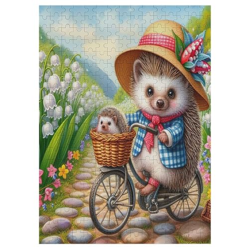 Cute Igel 300 Teile Puzzle Für Erwachsene, Herausforderung Puzzles - Familienpuzzle Verringerter Druck Schwieriges Puzzle Rahmen Holzpuzzle Für Erwachsene Kinder 12+ 42×30cm von AAPZY