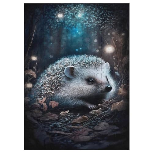 Cute Igel Puzzle Für Erwachsene,300-teiliges Puzzle,Puzzle Für Erwachsene Und Kinder,Holzpuzzle,Lernspielzeug, 42×30cm von AAPZY