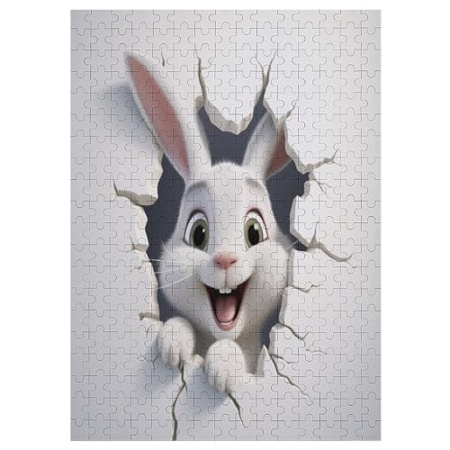 Cute Kaninchen Puzzles 300 Teile Erwachsener Kniffel Spaß Für Die Ganze Familie - 300 Puzzleteilige Motive, Holzpuzzle Kinder Erwachsene, Impossible Puzzle Schwer 42×30cm von AAPZY