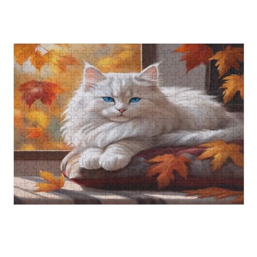 Cute Katze Puzzle Für Erwachsene,300-teiliges Puzzle,Puzzle Für Erwachsene Und Kinder,Holzpuzzle,Lernspielzeug, （40×28cm） von AAPZY