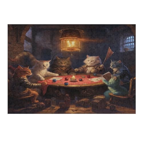 Cute Katze Puzzle Für Erwachsene,300-teiliges Puzzle,Puzzle Für Erwachsene Und Kinder,Holzpuzzle,Lernspielzeug, （40×28cm） von AAPZY