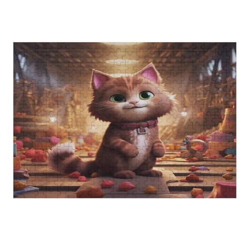 Cute Katze Puzzles 300 Teile Erwachsener Kniffel Spaß Für Die Ganze Familie - 300 Puzzleteilige Motive, Holzpuzzle Kinder Erwachsene, Impossible Puzzle Schwer （40×28cm） von AAPZY