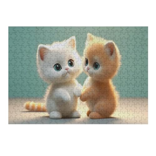 Cute Katze Puzzles 300 Teile Erwachsener Kniffel Spaß Für Die Ganze Familie - 300 Puzzleteilige Motive, Holzpuzzle Kinder Erwachsene, Impossible Puzzle Schwer （40×28cm） von AAPZY