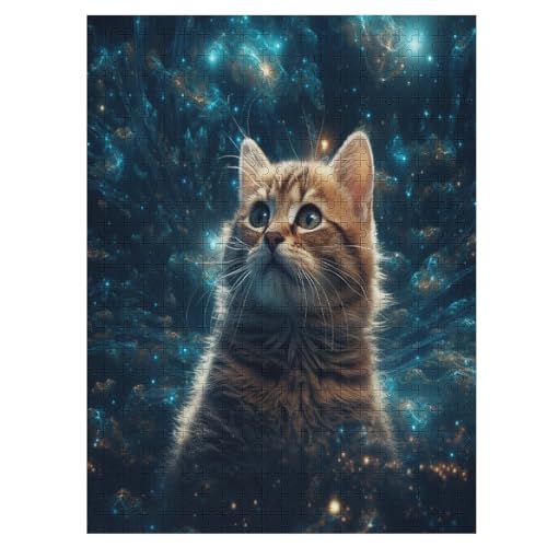 Cute Katze Puzzles 500 Teile Erwachsener Kniffel Spaß Für Die Ganze Familie - 500 Puzzleteilige Motive, Holzpuzzle Kinder Erwachsene, Impossible Puzzle Schwer （55×41cm） von AAPZY