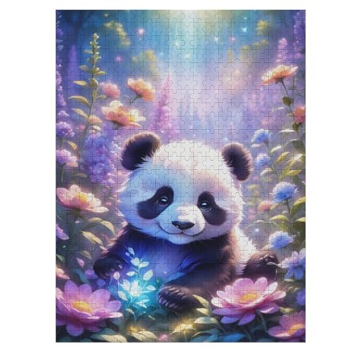 Cute Panda 500 Teile Puzzle Für Erwachsene, Herausforderung Puzzles - Familienpuzzle Verringerter Druck Schwieriges Puzzle Rahmen Holzpuzzle Für Erwachsene Kinder 12+ （55×41cm） von AAPZY