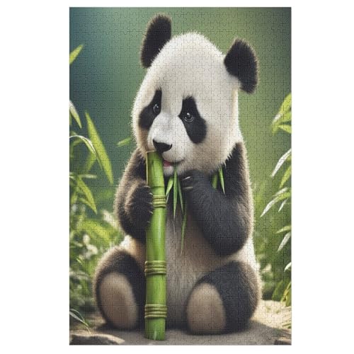 Cute Panda -Puzzle, 1000 Teile,Holzpuzzle Für Erwachsene Kinder, Lustiges Spielzeug, Denkspiel, Spielzeug, Bildungsspiel, Herausforderung, Pädagogisch, 78×53cm von AAPZY