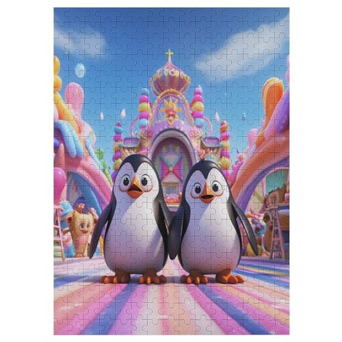 Cute Pinguin 300 Teile Puzzle Für Erwachsene, Herausforderung Puzzles - Familienpuzzle Verringerter Druck Schwieriges Puzzle Rahmen Holzpuzzle Für Erwachsene Kinder 12+ （42×30cm） von AAPZY