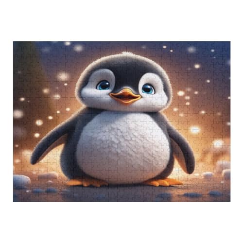 Cute Pinguin 500 Teile Puzzle, Holzpuzzle, Puzzles Für Erwachsene Kinder, 500 Teile Puzzle Für Jugendliche & Erwachsene Lernspiel Herausforderungsspielzeug （52×38cm） von AAPZY