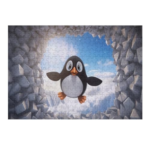 Cute Pinguin Holzpuzzle Erwachsene - 300 Teiliges Jigsaw Knobelspiel - Puzzle Für Erwachsene & Kinder - Outdoor & Reisespielzeug - Geduldspiel （40×28cm） von AAPZY