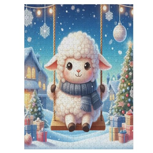 Cute Schaf 500 Teile Puzzle Für Erwachsene, Herausforderung Puzzles - Familienpuzzle Verringerter Druck Schwieriges Puzzle Rahmen Holzpuzzle Für Erwachsene Kinder 12+ （55×41cm） von AAPZY