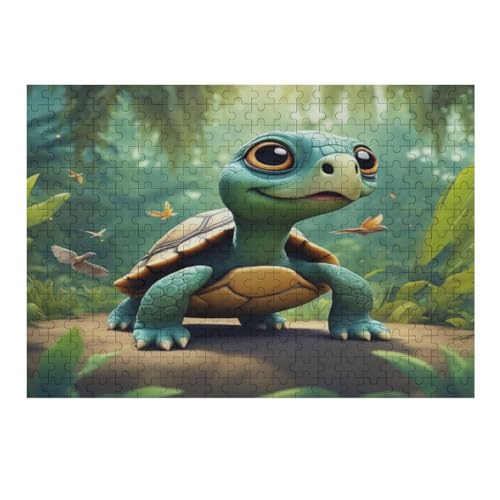 Cute Schildkröte 300 Teile Puzzle Für Erwachsene, Herausforderung Puzzles - Familienpuzzle Verringerter Druck Schwieriges Puzzle Rahmen Holzpuzzle Für Erwachsene Kinder 12+ （40×28cm） von AAPZY