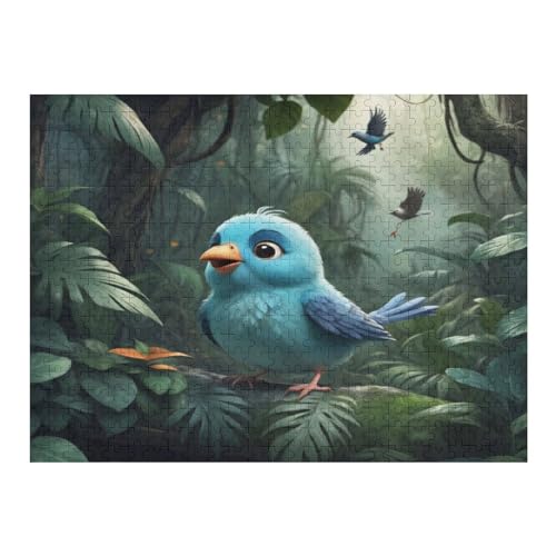 Cute Vogel Puzzle 500 Teile,Puzzles Für Erwachsene, Impossible Puzzle, Geschicklichkeitsspiel Für Die Ganze Familie, Puzzle Kinder,Holzpuzzle-Geschenk,Raumdekoration, （52×38cm） von AAPZY