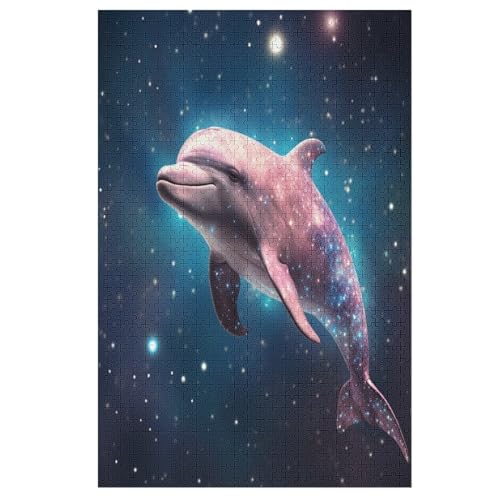 Delfin -Puzzle, 1000 Teile,Holzpuzzle Für Erwachsene Kinder, Lustiges Spielzeug, Denkspiel, Spielzeug, Bildungsspiel, Herausforderung, Pädagogisch, 78×53cm von AAPZY