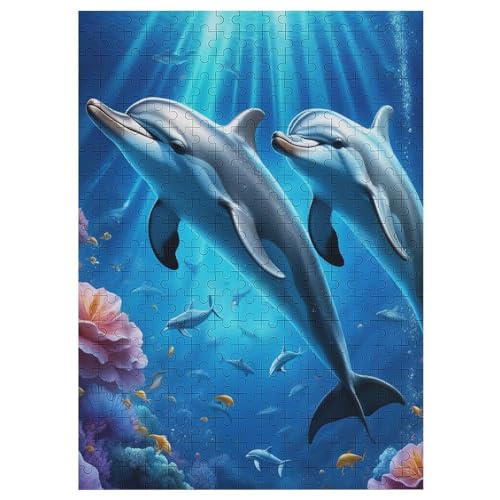 Delfin – Puzzle 300 Teile, Holzpuzzle, Herausforderndes Geschicklichkeitsspiel Für Die Ganze Familie, Kinder Erwachsenenpuzzle Ab 12 Jahren 42×30cm von AAPZY