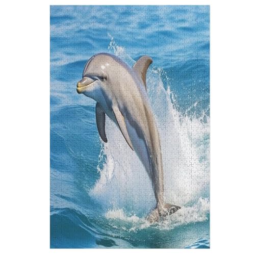 Delfin-Puzzle Für Erwachsene, 1000 Teile, Holzpuzzle, Kinderpuzzle, Dekompressionsspiel, Spielzeugpuzzle 78×53cm von AAPZY