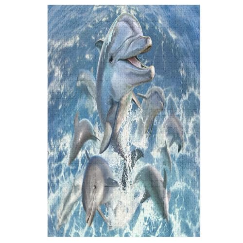 Delfin Puzzles 1000 Teile Erwachsener Kniffel Spaß Für Die Ganze Familie - 1000 Puzzleteilige Motive, Holzpuzzle Kinder Erwachsene, Impossible Puzzle Schwer 78×53cm von AAPZY