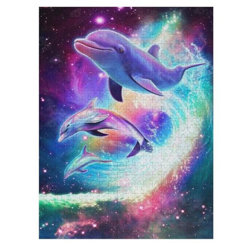 Delfin Puzzles 500 Teile Erwachsener Kniffel Spaß Für Die Ganze Familie - 500 Puzzleteilige Motive, Holzpuzzle Kinder Erwachsene, Impossible Puzzle Schwer （55×41cm） von AAPZY