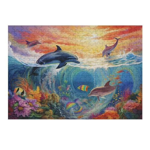 Delfins Puzzles 300 Teile Erwachsener Kniffel Spaß Für Die Ganze Familie - 300 Puzzleteilige Motive, Holzpuzzle Kinder Erwachsene, Impossible Puzzle Schwer （40×28cm） von AAPZY