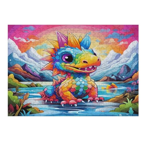 Dinosaurier 300 Teile Puzzle Für Erwachsene, Herausforderung Puzzles - Familienpuzzle Verringerter Druck Schwieriges Puzzle Rahmen Holzpuzzle Für Erwachsene Kinder 12+ （40×28cm） von AAPZY