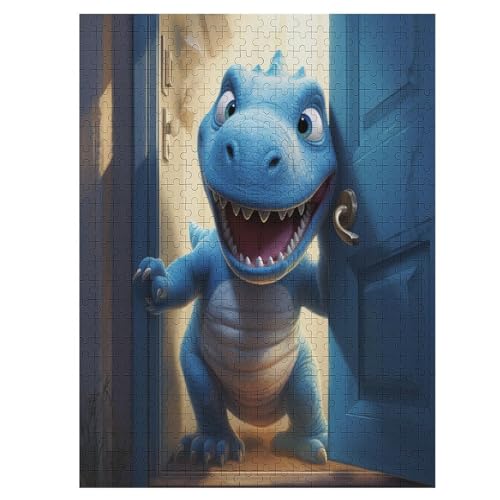 Dinosaurier -Puzzle, 500 Teile,Holzpuzzle Für Erwachsene Kinder, Lustiges Spielzeug, Denkspiel, Spielzeug, Bildungsspiel, Herausforderung, Pädagogisch, （55×41cm） von AAPZY