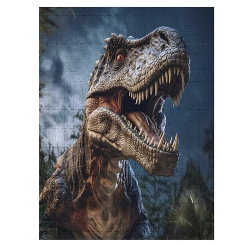 Dinosaurier -Puzzle, 500 Teile,Holzpuzzle Für Erwachsene Kinder, Lustiges Spielzeug, Denkspiel, Spielzeug, Bildungsspiel, Herausforderung, Pädagogisch, （55×41cm） von AAPZY