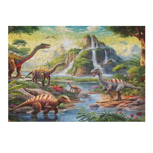 Dinosaurier-Puzzle Für Erwachsene, 300 Teile, Holzpuzzle, Kinderpuzzle, Dekompressionsspiel, Spielzeugpuzzle （40×28cm） von AAPZY