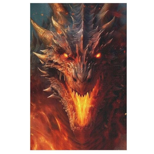 Drache Holzpuzzle 1000 Teile,Puzzles Für Erwachsene, Impossible Puzzle, Geschicklichkeitsspiel Für Die Ganze Familie,Home Dekoration Puzzle, Puzzle Kinder Legespiel 78×53cm von AAPZY