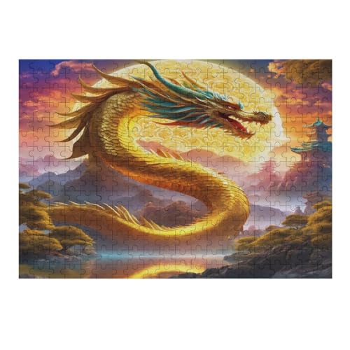 Drache – Puzzle 300 Teile, Holzpuzzle, Herausforderndes Geschicklichkeitsspiel Für Die Ganze Familie, Kinder Erwachsenenpuzzle Ab 12 Jahren （40×28cm） von AAPZY