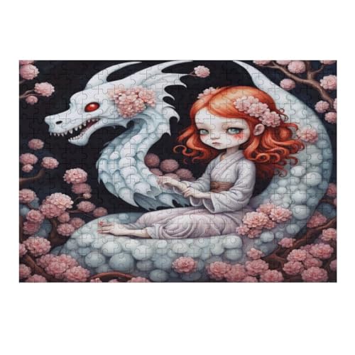 Drache Puzzle Für Erwachsene 300 Teile Premium 100% Recyceltes Brett Zum Lernen, Lernspielzeug, Familienspiele Kinder Holzpuzzle （40×28cm） von AAPZY