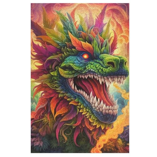 Drache Puzzles 1000 Teile Erwachsener Kniffel Spaß Für Die Ganze Familie - 1000 Puzzleteilige Motive, Holzpuzzle Kinder Erwachsene, Impossible Puzzle Schwer （78×53cm） von AAPZY