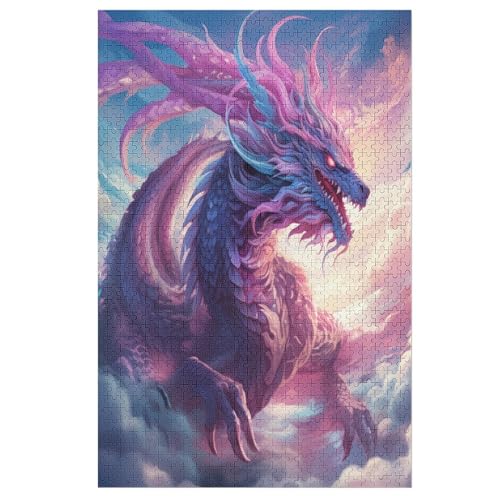 Drache Puzzles 1000 Teile Erwachsener Kniffel Spaß Für Die Ganze Familie - 1000 Puzzleteilige Motive, Holzpuzzle Kinder Erwachsene, Impossible Puzzle Schwer （78×53cm） von AAPZY