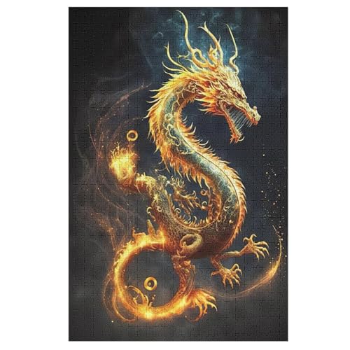 Drache Puzzles 1000 Teile Erwachsener Kniffel Spaß Für Die Ganze Familie - 1000 Puzzleteilige Motive, Holzpuzzle Kinder Erwachsene, Impossible Puzzle Schwer 78×53cm von AAPZY