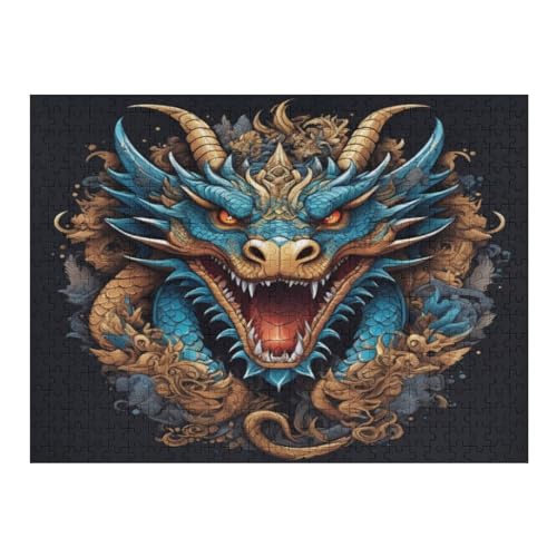 Drache Puzzles 500 Teile Erwachsener Kniffel Spaß Für Die Ganze Familie - 500 Puzzleteilige Motive, Holzpuzzle Kinder Erwachsene, Impossible Puzzle Schwer （52×38cm） von AAPZY