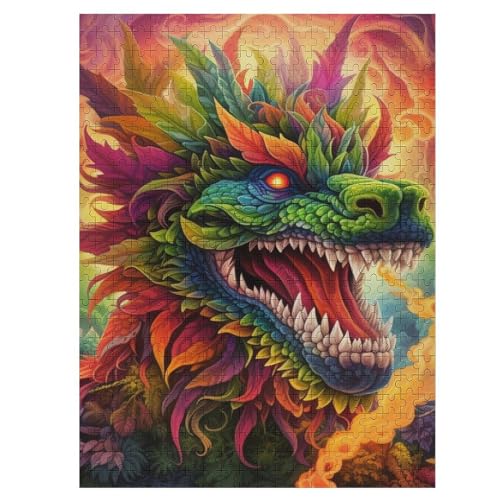 Drachen Puzzle Für Erwachsene 500 Teile Premium 100% Recyceltes Brett Zum Lernen, Lernspielzeug, Familienspiele Kinder Holzpuzzle （55×41cm） von AAPZY