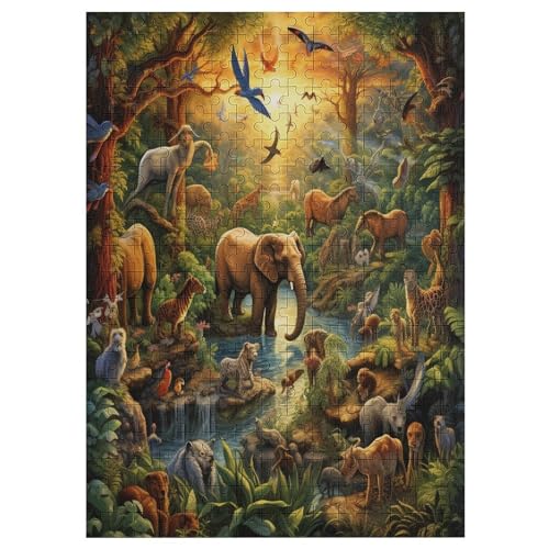 Dschungeltiere Puzzles 300 Teile Erwachsener Kniffel Spaß Für Die Ganze Familie - 300 Puzzleteilige Motive, Holzpuzzle Kinder Erwachsene, Impossible Puzzle Schwer 42×30cm von AAPZY