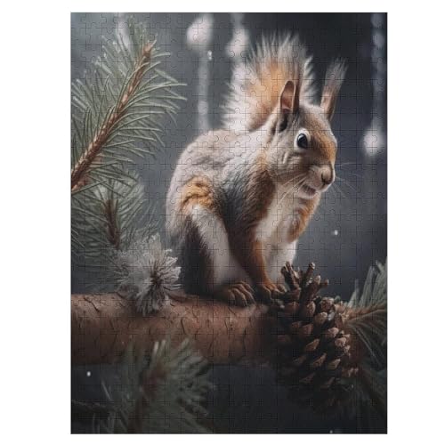 Eichhörnchen 500 Teile Puzzle Für Erwachsene, Herausforderung Puzzles - Familienpuzzle Verringerter Druck Schwieriges Puzzle Rahmen Holzpuzzle Für Erwachsene Kinder 12+ （55×41cm） von AAPZY