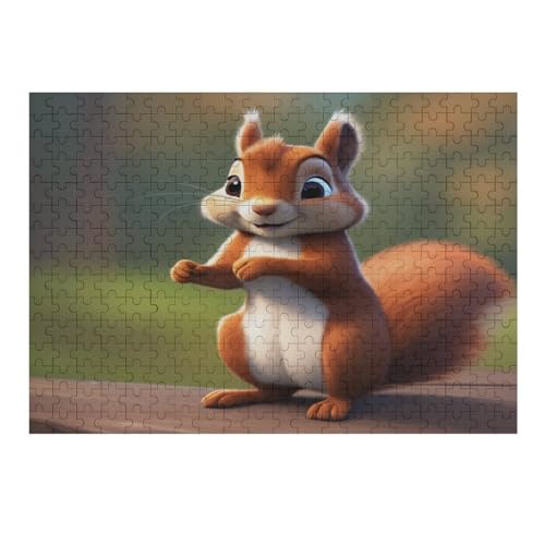 Eichhörnchen Holzpuzzle 300 Teile,Puzzles Für Erwachsene, Impossible Puzzle, Geschicklichkeitsspiel Für Die Ganze Familie,Home Dekoration Puzzle, Puzzle Kinder Legespiel （40×28cm） von AAPZY