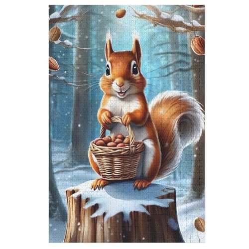 Eichhörnchen Holzpuzzle Erwachsene - 1000 Teiliges Jigsaw Knobelspiel - Puzzle Für Erwachsene & Kinder - Outdoor & Reisespielzeug - Geduldspiel 78×53cm von AAPZY