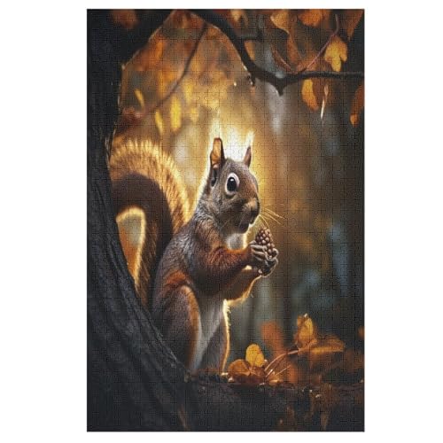 Eichhörnchen Puzzle 1000 Teile, Holzpuzzle Für Erwachsene, Impossible Puzzle, Geschicklichkeitsspiel Für Die Ganze Familie, Puzzle Farbenfrohes Legespiel Kinder Puzzles 78×53cm von AAPZY