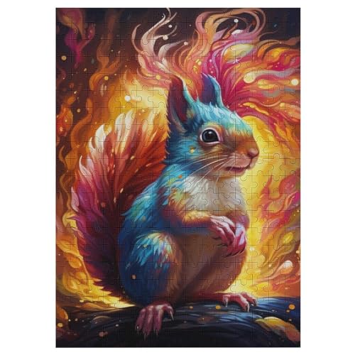 Eichhörnchen Puzzle Für Erwachsene 300 Teile Premium 100% Recyceltes Brett Zum Lernen, Lernspielzeug, Familienspiele Kinder Holzpuzzle 42×30cm von AAPZY