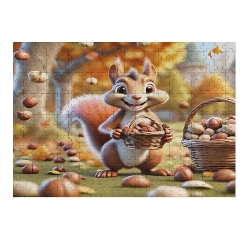 Eichhörnchen Puzzles 300 Teile Erwachsener Kniffel Spaß Für Die Ganze Familie - 300 Puzzleteilige Motive, Holzpuzzle Kinder Erwachsene, Impossible Puzzle Schwer （40×28cm） von AAPZY