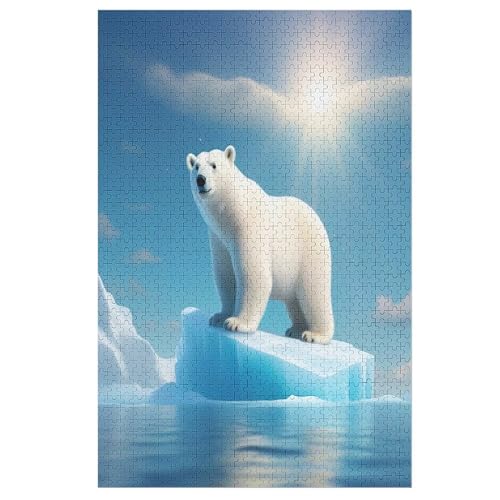 Eisbär Holzpuzzle 1000 Teile,Puzzles Für Erwachsene, Impossible Puzzle, Geschicklichkeitsspiel Für Die Ganze Familie,Home Dekoration Puzzle, Puzzle Kinder Legespiel 78×53cm von AAPZY