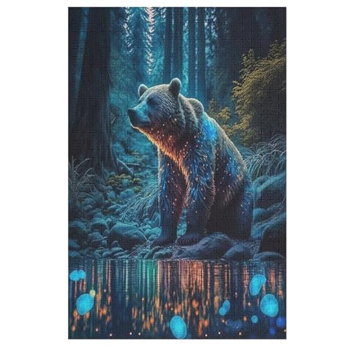 Eisbär Holzpuzzle Erwachsene - 1000 Teiliges Jigsaw Knobelspiel - Puzzle Für Erwachsene & Kinder - Outdoor & Reisespielzeug - Geduldspiel （78×53cm） von AAPZY