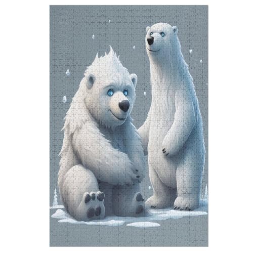 Eisbär Holzpuzzle Erwachsene - 1000 Teiliges Jigsaw Knobelspiel - Puzzle Für Erwachsene & Kinder - Outdoor & Reisespielzeug - Geduldspiel 78×53cm von AAPZY