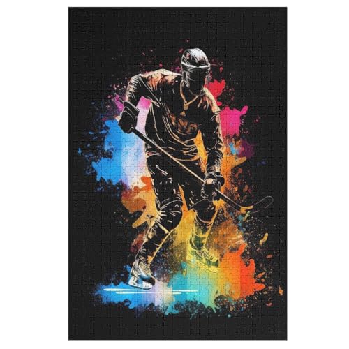 Eishockey 1000 Teile Puzzle Für Erwachsene, Herausforderung Puzzles - Familienpuzzle Verringerter Druck Schwieriges Puzzle Rahmen Holzpuzzle Für Erwachsene Kinder 12+ 78×53cm Eishockey 1000 Teile Puzzle Für Erwachsene, Herausforderung Puzzles - Familienpuzzle Verringerter Druck Schwieriges Puzzle Rahmen Holzpuzzle Für Erwachsene Kinder 12+ 78×53cm von AAPZY