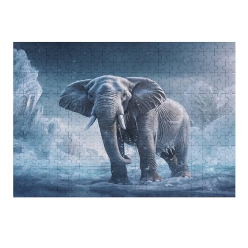 Elefant 300 Teile Puzzle Für Erwachsene, Herausforderung Puzzles - Familienpuzzle Verringerter Druck Schwieriges Puzzle Rahmen Holzpuzzle Für Erwachsene Kinder 12+ （40×28cm） von AAPZY